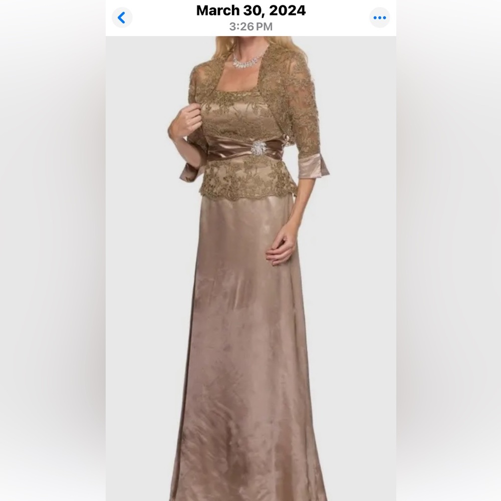 Chic Tan Women's Gown with Jacket